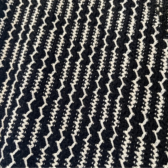 NWOT Mango Knit Jumpsuit in Abstract Zig Zag Pattern with Tie Waist - Picture 2 of 7